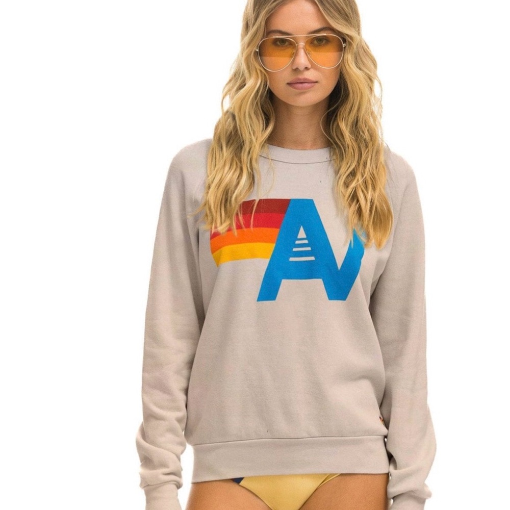 Aviator nation authentic Sand crewneck sweatshirt size Medium
